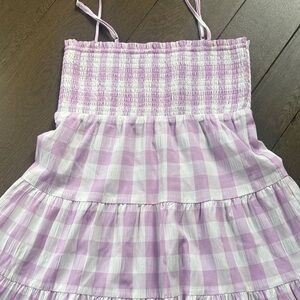 BB Dakota by Steve Madden Lilac and White Gingham Girls Sundress